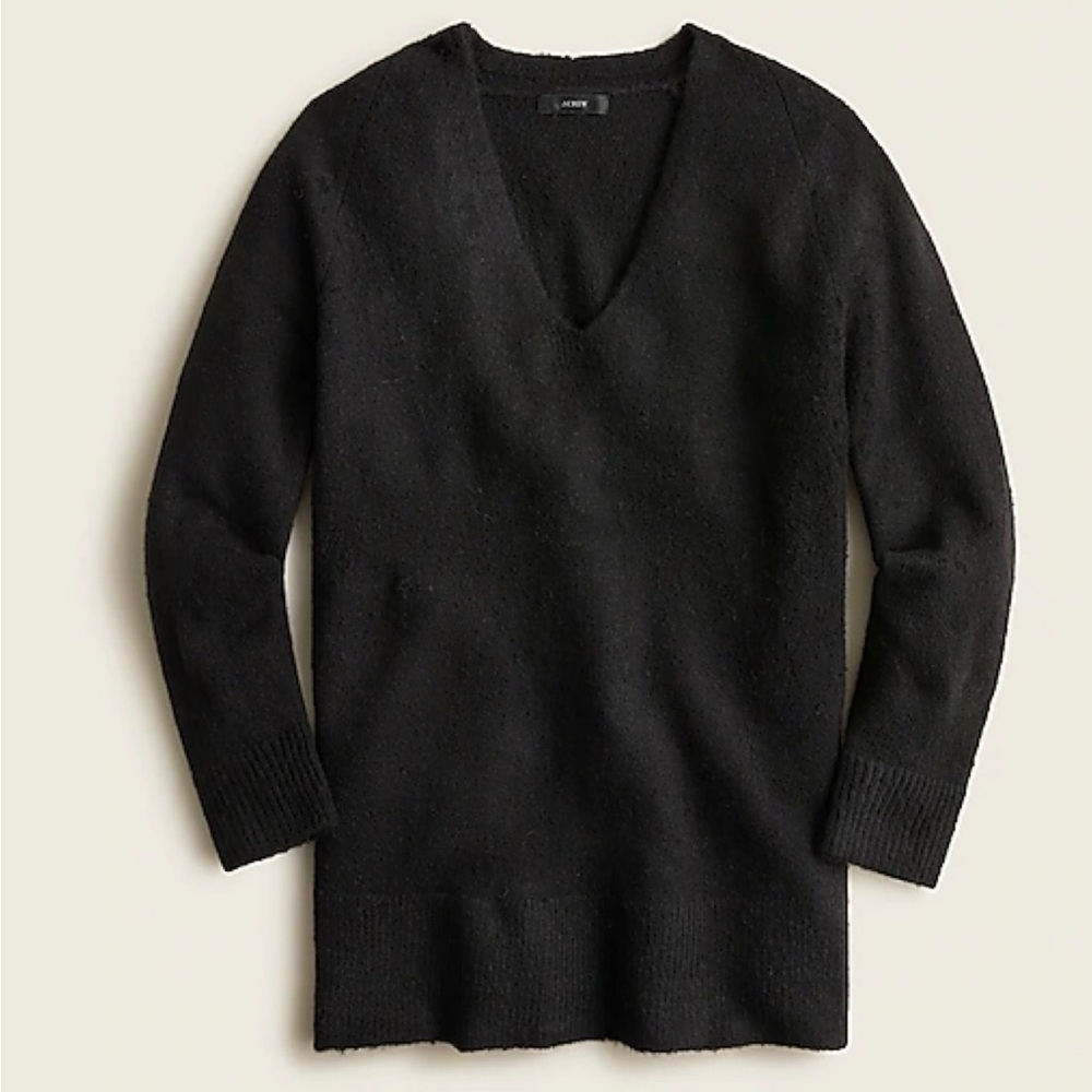 J. Crew Black V-Neck Tunic Sweater, size medium
